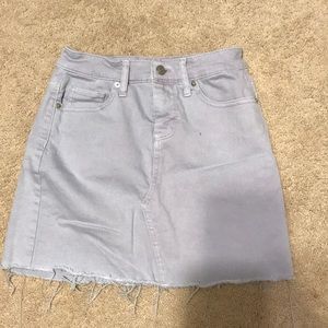 purple jean skirt